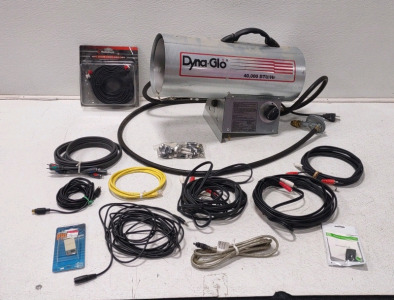 Dyno-Glo 40,000 BTU/Hr Heater & Assorted Box of Wires/ Cords