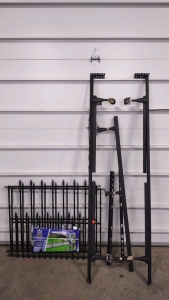 Metal Bed Frame w/ (2) No Digging Black Metal Fences
