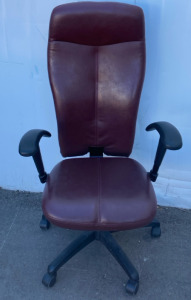 Maroon Leather Executive High Back Chair