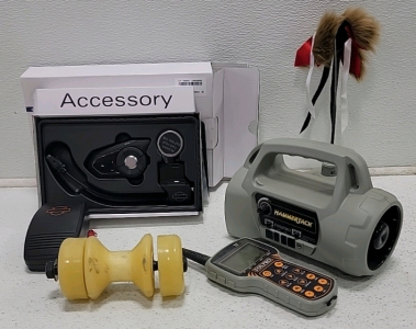 Brand New Harley-Davidson boom multi-fit helmet headset, Harley-Davidson anti-theft garage door kit, brand new Harley Davidson foot pegs, Hammerjack Fox Pro