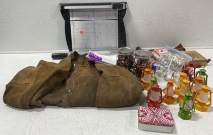 Unknown Size Welding Jacket, Paper Cutter, Costume Jewelry, Cards, & More!