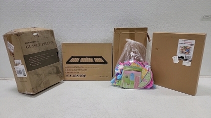Folding campfire Grill, Stackable 3- tier can rack organizer, Girl pretend toys, Gusset Pillow