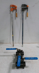 (3) FNW 1.5" Ball Valve (2) Wood Working Clamps