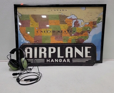 Aviation Pilot Headset & Wall Art