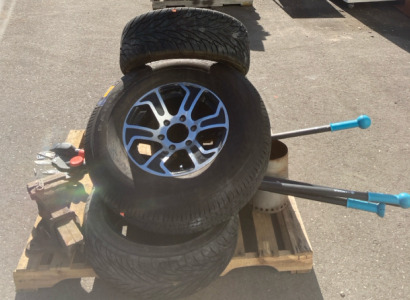 (4) 225/45R17 Tires (1) ST236/80R16 Wheel (1) Vise & More