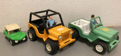 (3) Tonka Jeeps w/ 2 Playable Characters Includes Smokeys Ranger Vehicle