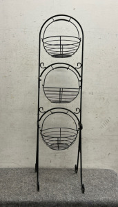3 Tier &ldquo;Wrought Iron&rdquo; Style Produce Basket Stand