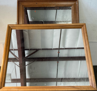 (2) Large Wooden Framed Mirrors