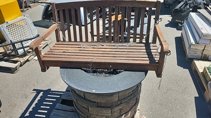 Swinging Bench & Propane Firepit