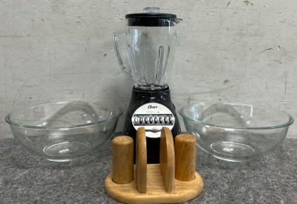 Blender, Bowls, And Salt Shakers