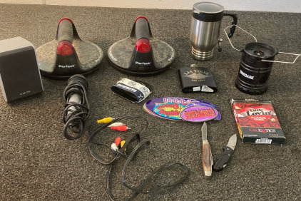 Speaker, Microphone, Cords, Knifes, Perfect Pusher