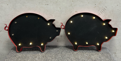 Light Up Pig Silhouette Decor