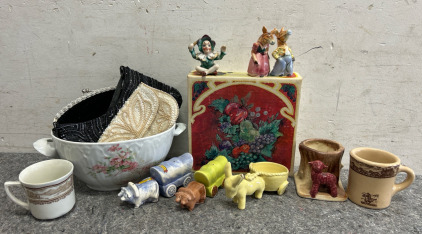 Vintage Decor: Salt & Pepper Shakers, Bowls, Mugs, Sequined Handbags & More