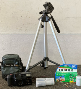 Kodak Stand, FUJI Camera, 9 Rolls of Film, Camera Case