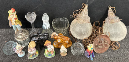 Ceiling Light, Candle Holders, And More Assorted Antiques