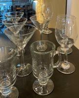 3-Tier Display Shelf W/ Assorted Shaped Drinking Glasses & Rubber Patron Flaps - 3