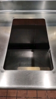 Long Kitchen Workstation w/ Sink and Soap dispenser, Paper towel dispenser, and Sanitizer Holder - 5