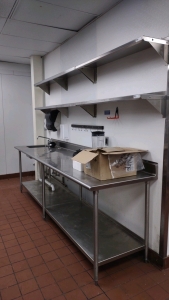 9'9"x2'5&frac12;" Metal Workstation w/ Metal Shelves and All Contents On It