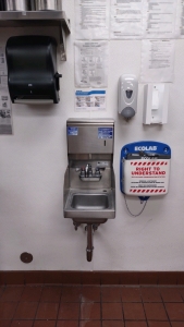 Hand Washing Sink w/ Soap Dispenser, Paper Towel Dispenser & Sanitizer Holder