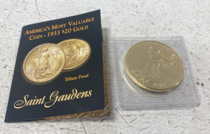 (1) Replica Saint Gardens Gold Plated Coin Unkown Metal