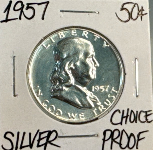1957 Choice Proof Silver Franklin Half Dollar