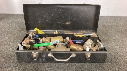 Dewalt Tool Box With Assorted Brass/Plumbing Fittings