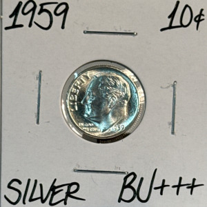 1959 BU+++ Mint State Silver Roosevelt Dime