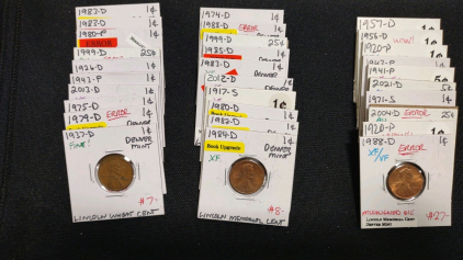 (30) Assorted Pennies, Nickels, Dimes & Quarters