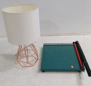 (1) Copper Table Lamp (1) Paper Cutter