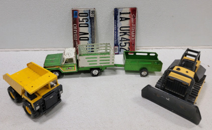 Vintage Toy Trucks & (8) Idaho License Plates