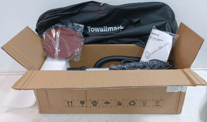(1) Towallmark Drywall Sander, 750W Electric Drywall Sander with Vacuum Dust Collection 7 Variable Speed 900-1800 RPM w/ LED Light, 14 Pcs Sanding Discs, Extendable & Foldable Handle