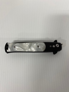 White Automatic Switchblade Knife