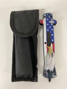 Eagle and Flag Out The Front Automatic Knife