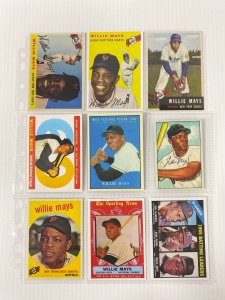 Sheet Of (9) Vintage Sports Cards