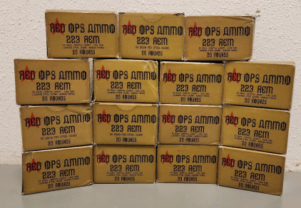 (300) Red Ops .223 Ammunition, 20 Round Boxes