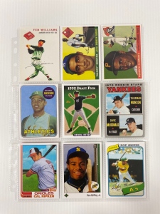 Sheet Of (9) Vintage Sports Cards