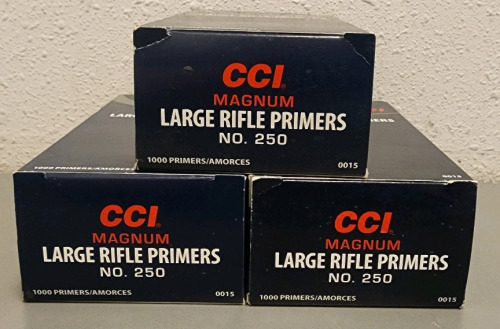 3 Boxes (3000) CCI Large Rifle Primers