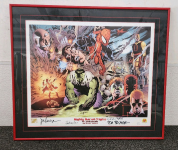 Mighty Marvel Origins Framed And Autographed Poster - Authentication Unavailable