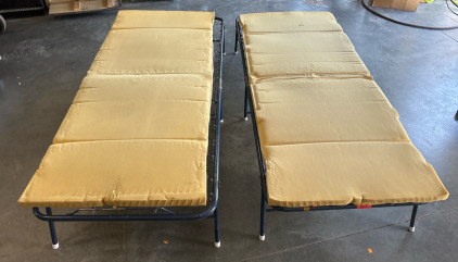 (2) Foldable Twin Size Cot/Bed Frames With Memory Foam Padding &hellip;BBFN