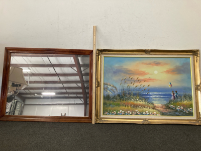 Large Mirror & Large Original Painting
