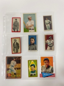 Sheet Of (9) Vintage Sports Cards