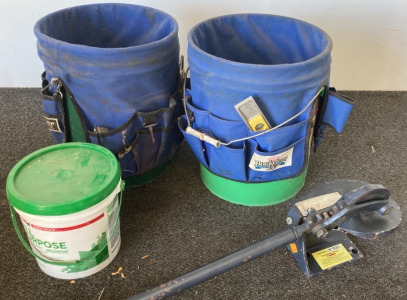 Troatless Shear, (2) work Buckets, & all Purpose Plaster