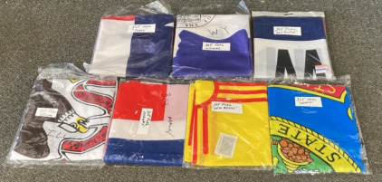 (7) Flags (Texas, Wyoming, Now Renting, Illinois, Norway, New Mexico, And Idaho)