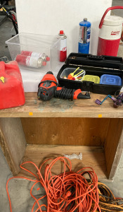 Extension Cables, Drill, Gas Tank, Propane, & Takle Box