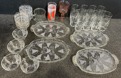 Assorted Glasses, And Glass Plates