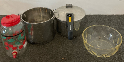 Magefesa Pot, Metal Pot, Glass Bowl