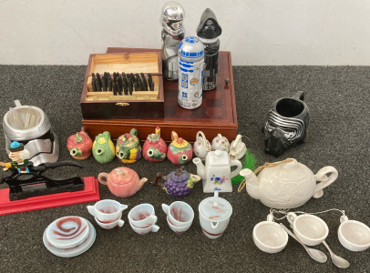 Chessboard, Glass Teacups, & STARWARS Cups!!