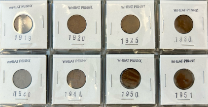 (8) 1919-51 Wheat Pennies