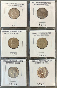 (6) Brilliant Uncirculated Jefferson Nickels