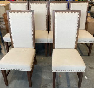 6 Wooden White Chairs